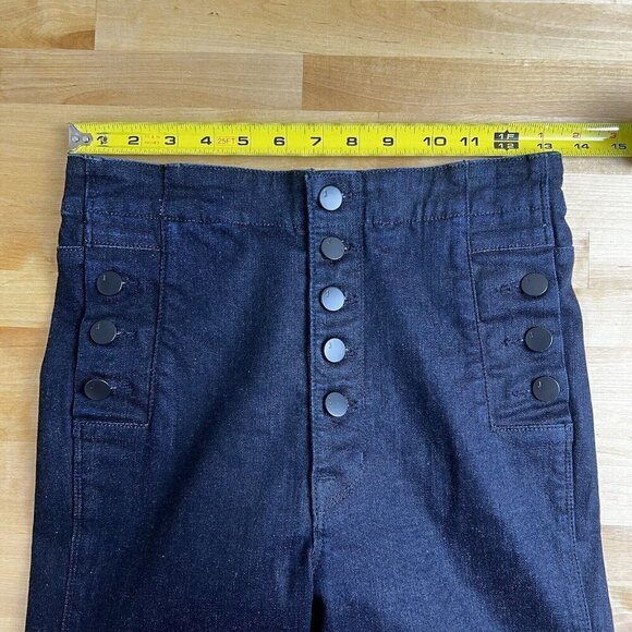 J Brand‎ Natasha Skinny Jeans Realm Dark Wash Button Fly Nautical Size 27 - Picture 12 of 14